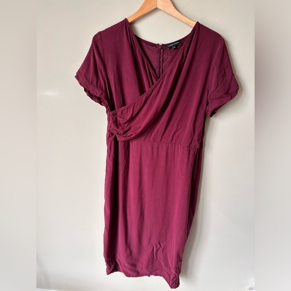Universal Standard Mary Faux Wrap Dress in Burgundy Size Extra Small - Picture 3 of 6
